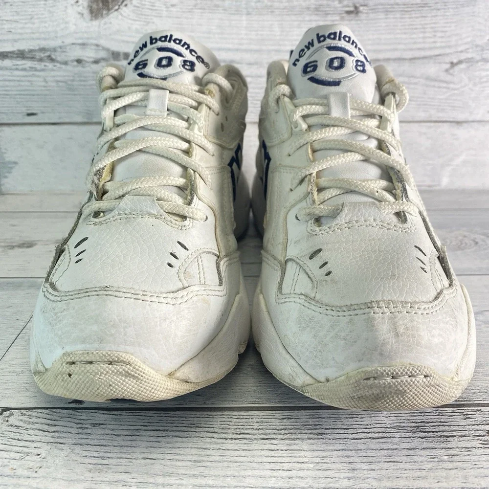 New Balance WX608WT Shoes Womens 8.5 White Leather Athletic Sneaker Trainer Nice